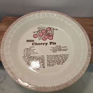 Watkins Cherry Pie Plate - Cream